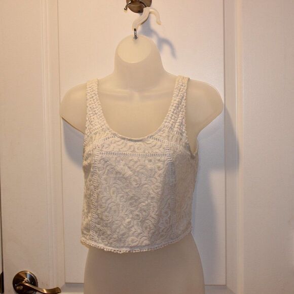 ZARA White Crop Top women size M Medium - Picture 2 of 6